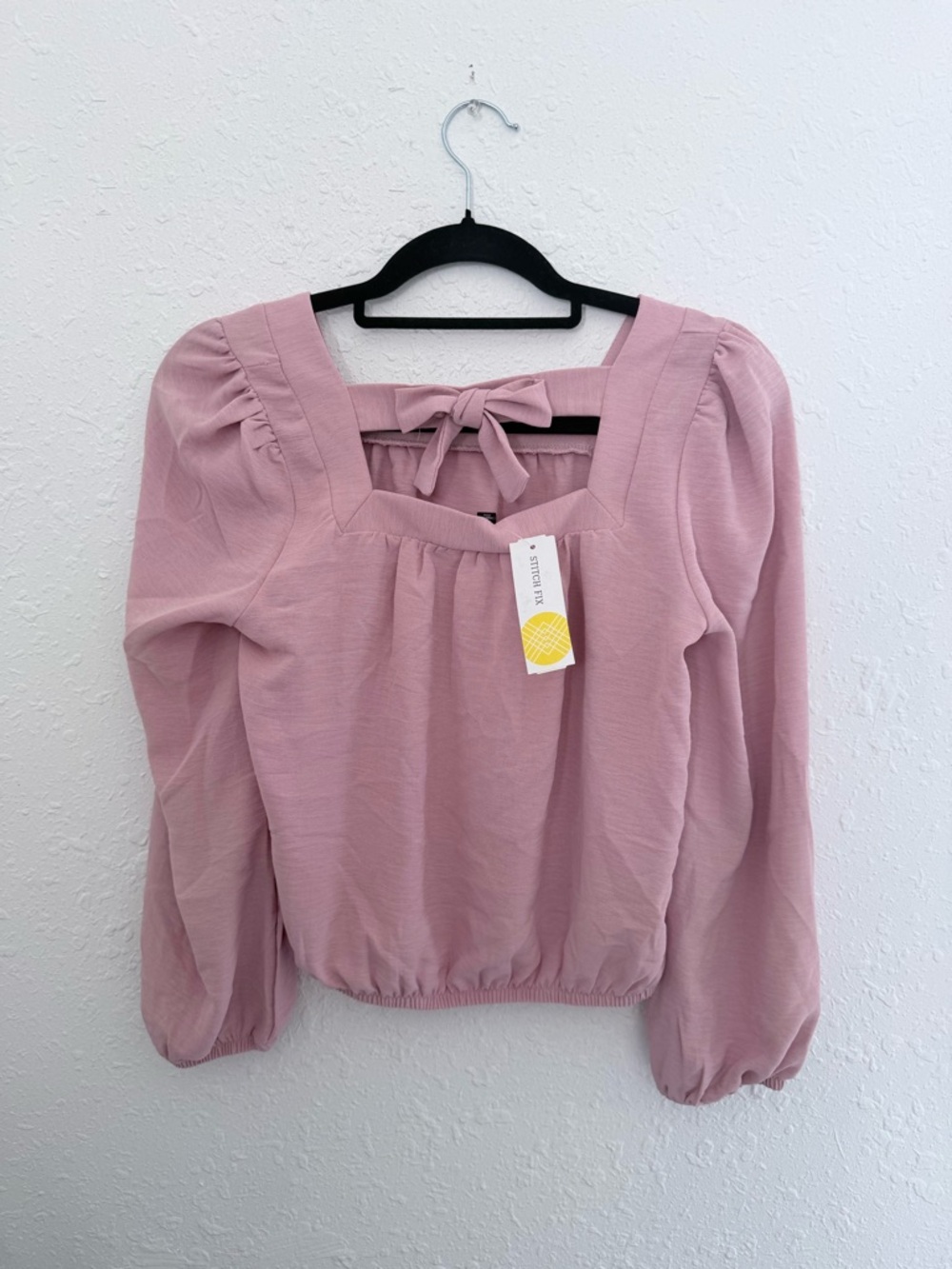 Stitch Fix Moon & Stars Jaqueline Back Tie Detail Woven Top in Pink